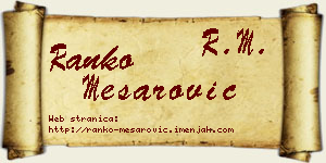 Ranko Mesarović vizit kartica